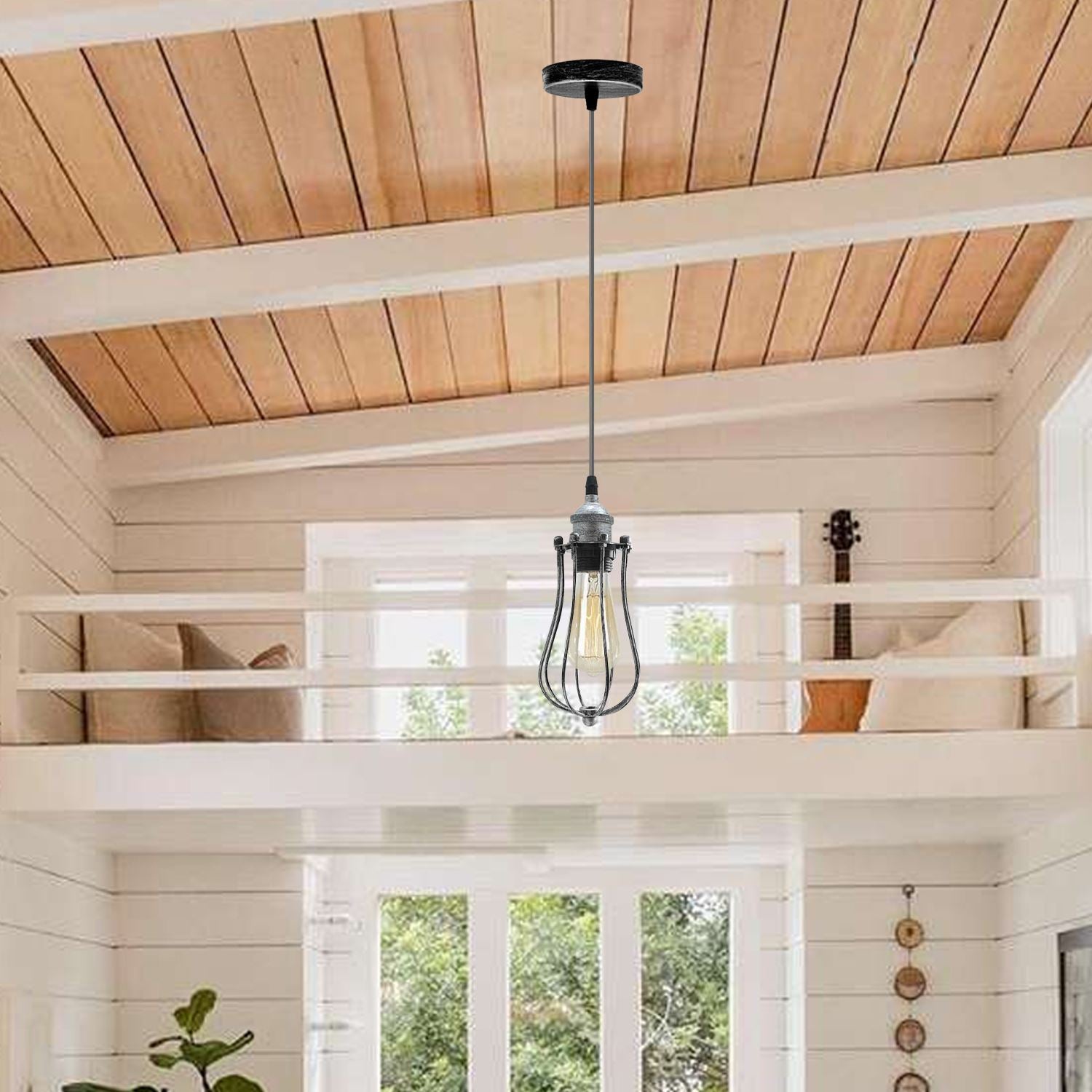 Ceiling Rose Balloon Cage Hanging Pendant Lamp Holder Light Fitting Lighting Kit UK~1193 - LEDSone UK Ltd