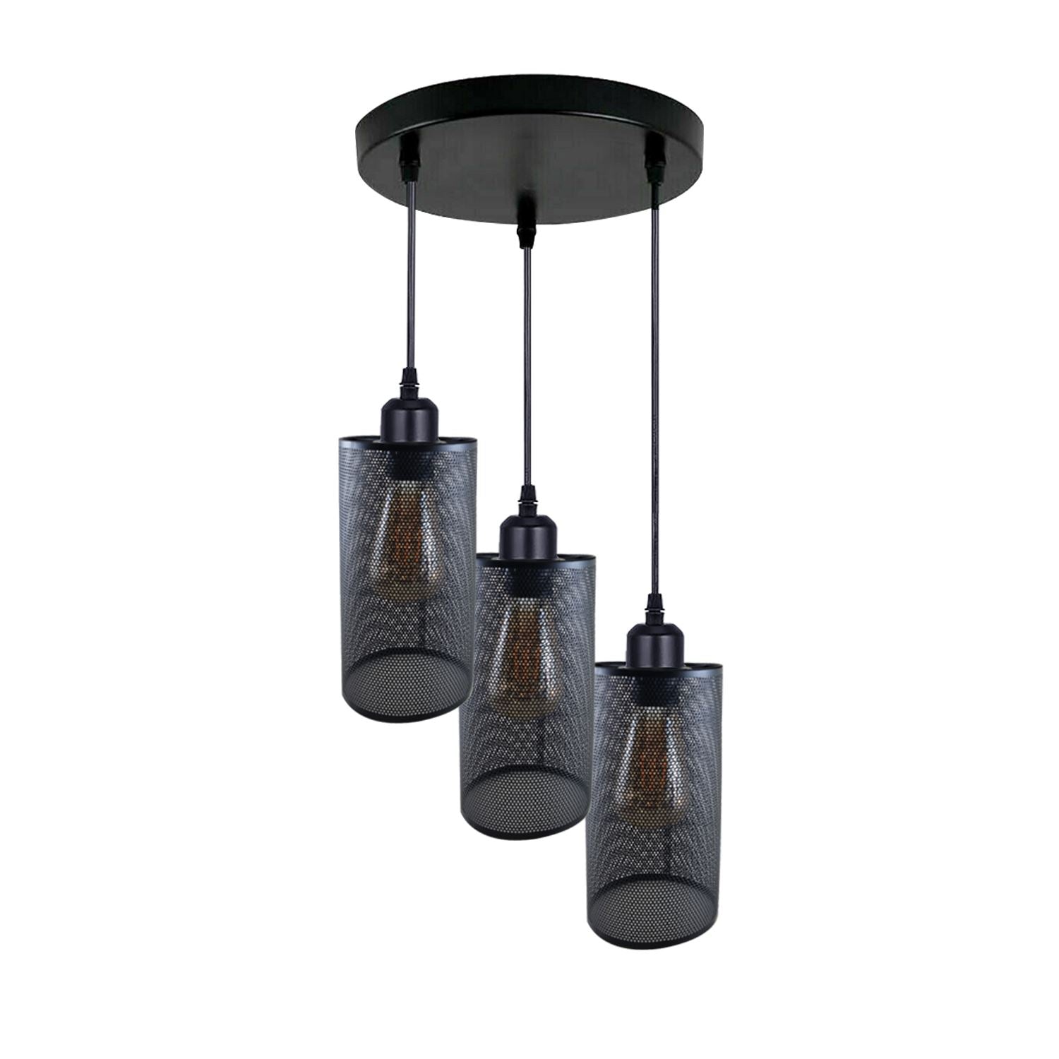 Ceiling Rose 3 Way Hanging Pendant Lamp Shade Light Fitting Lighting Kit UK~1188 - LEDSone UK Ltd