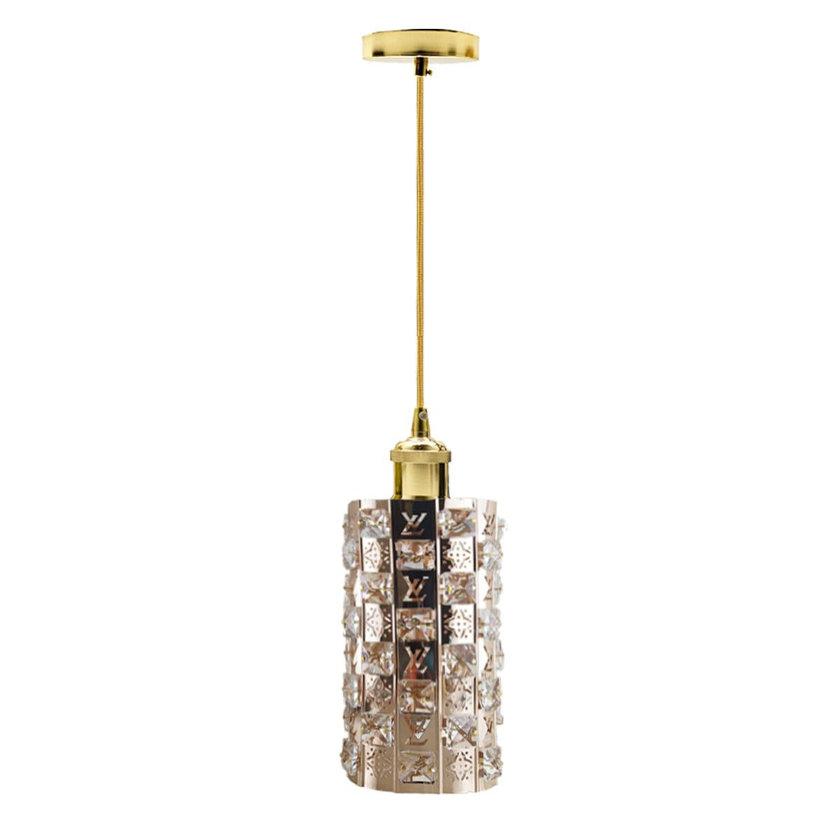 Modern Gold Ceiling Pendant Light Lamp Shade Crystal Droplet UK~1444 - LEDSone UK Ltd