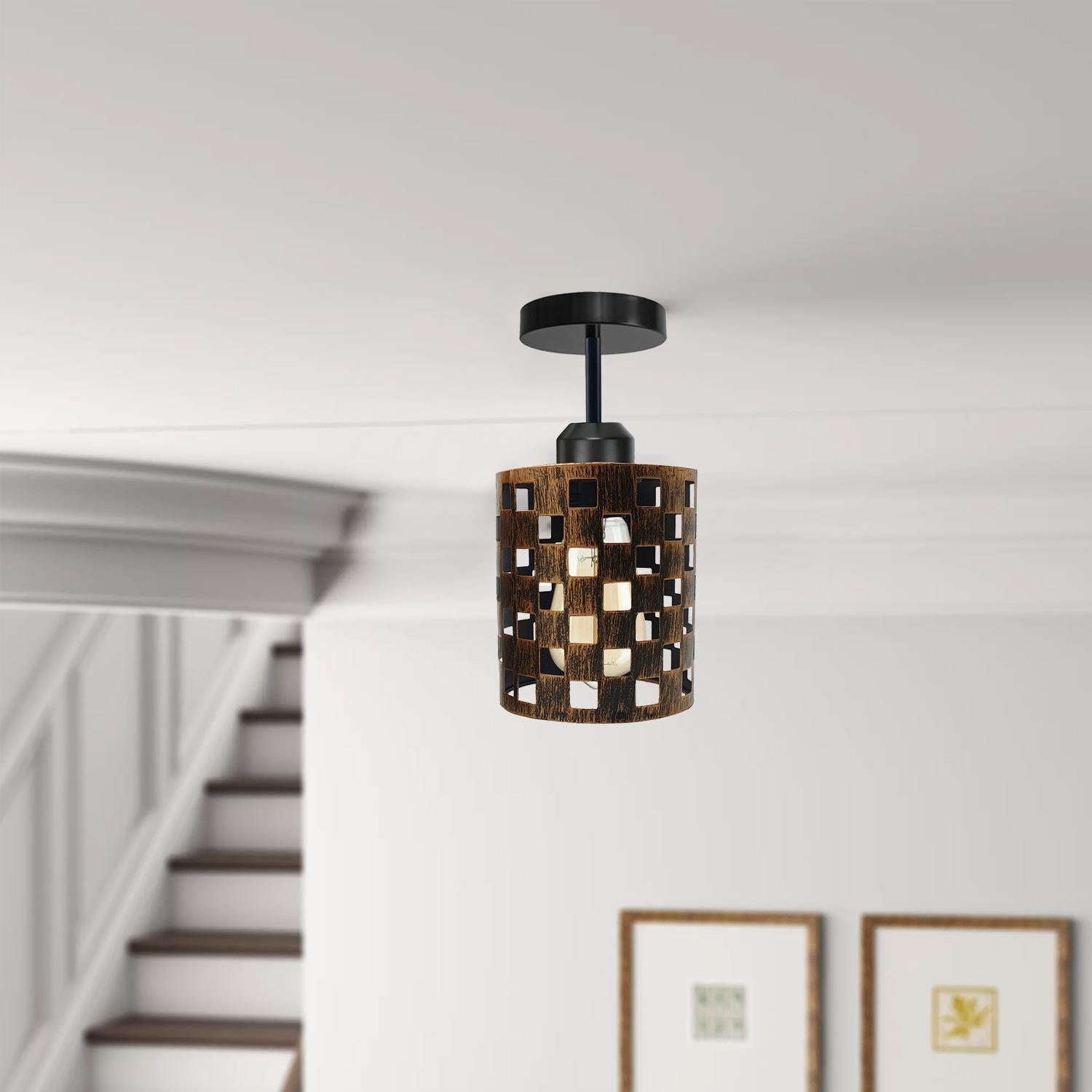 E27 Pendant Lamp with Cage