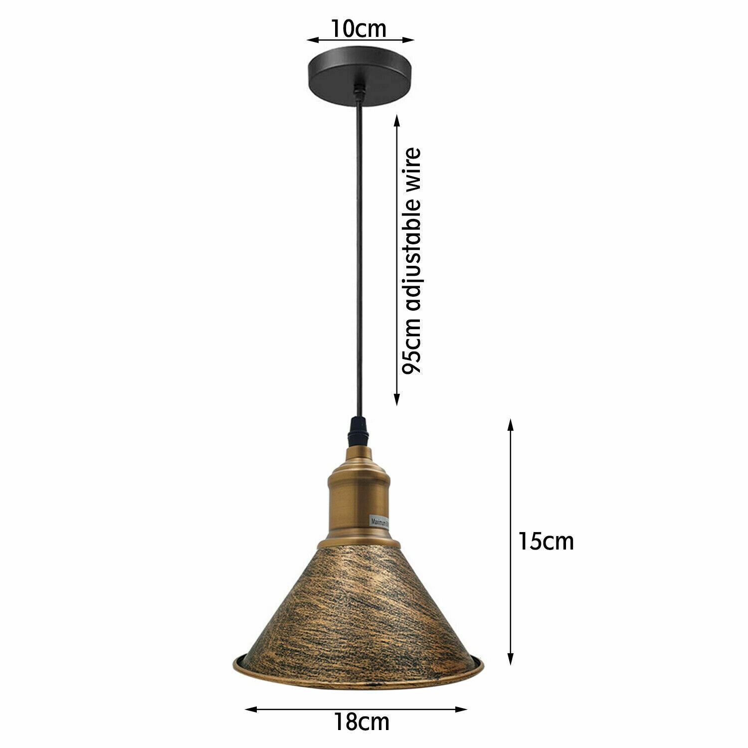 Modern Vintage Ceiling Pendant Light Cone Shade Shape Hanging Light For Hotels, Any Room, Dining Room~1363 - LEDSone UK Ltd