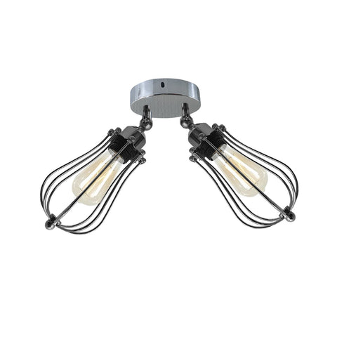 Semi-flush plafondlampen zwart goud binnen ~1177