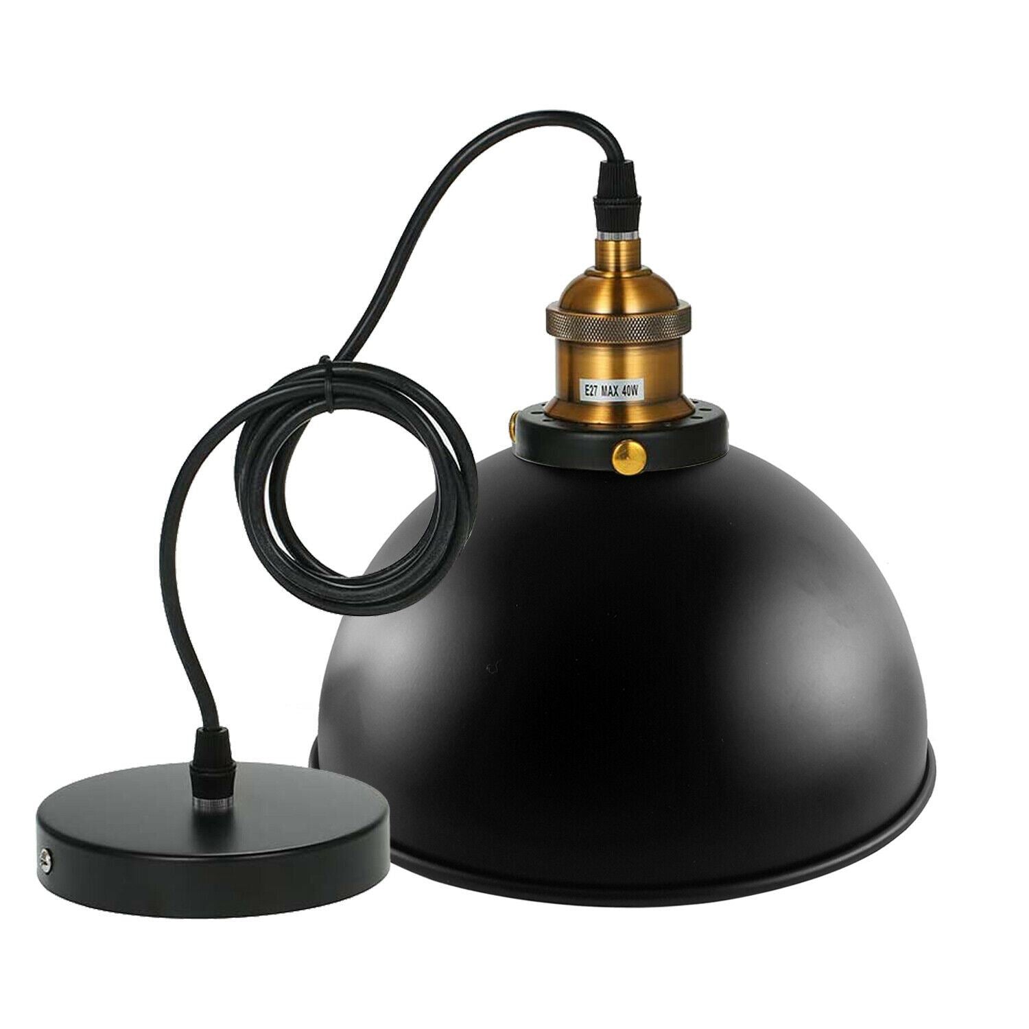 LEDSone Vintage Industrial Metal Ceiling Pendant Shade Modern Hanging Retro with various pattern Light black colour ~1259 - LEDSone UK Ltd