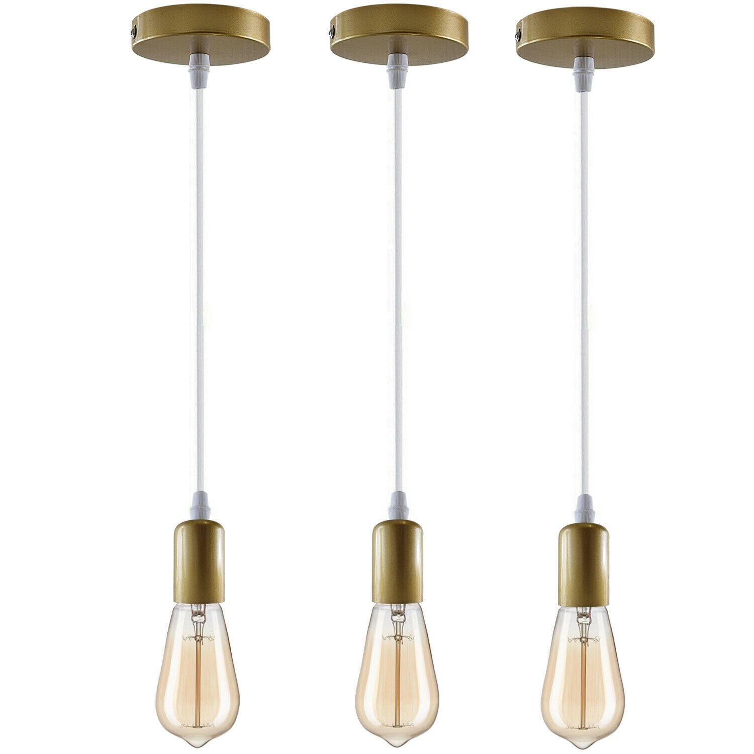 Modern Retro E27 Ceiling Pendant Holder Indoor Hanging Suspension Light Fitting Set~1206 - LEDSone UK Ltd