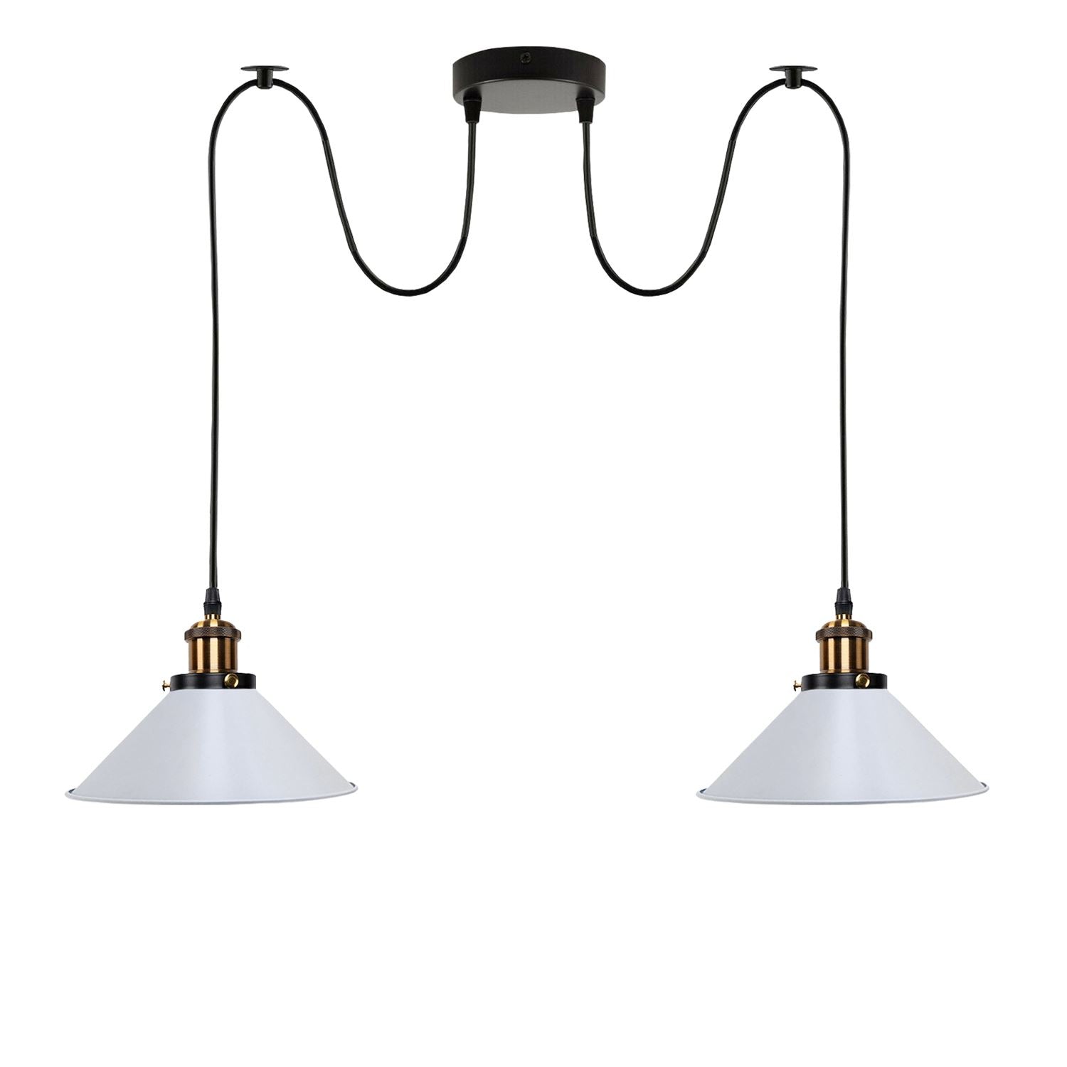 2-way Retro Industrial ceiling cable E27 Hanging lamp pendant light~3403 - LEDSone UK Ltd