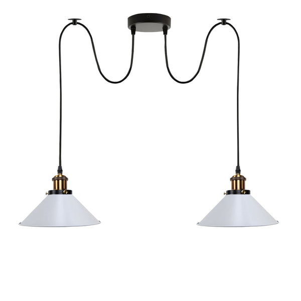 2-weg Retro Industriële plafondkabel E27 Hanglamp hanglamp~3403 – Wit / Ja
