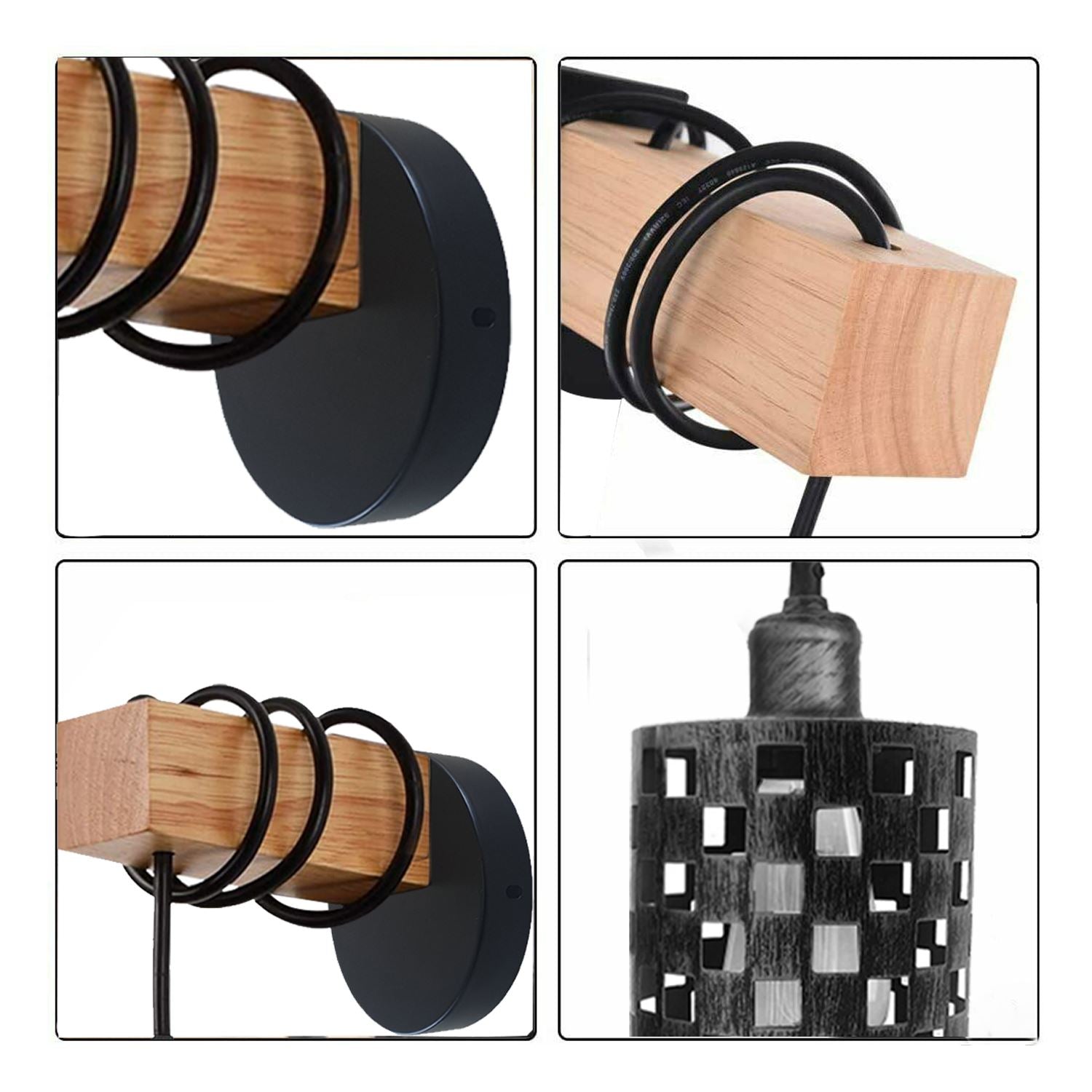 Vintage Industrial Retro Metal Wood Wall Lights Sconce Lamp Fixture~1314 - LEDSone UK Ltd