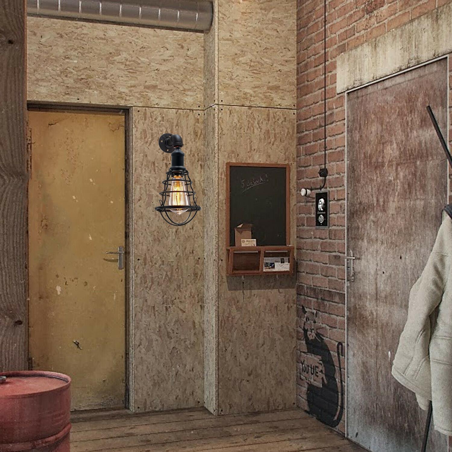 Modern Wall Sconce Lamp Industrial Rustic Metal Water Pipe Finish - Retro Wall Mount Fixture~1246 - LEDSone UK Ltd