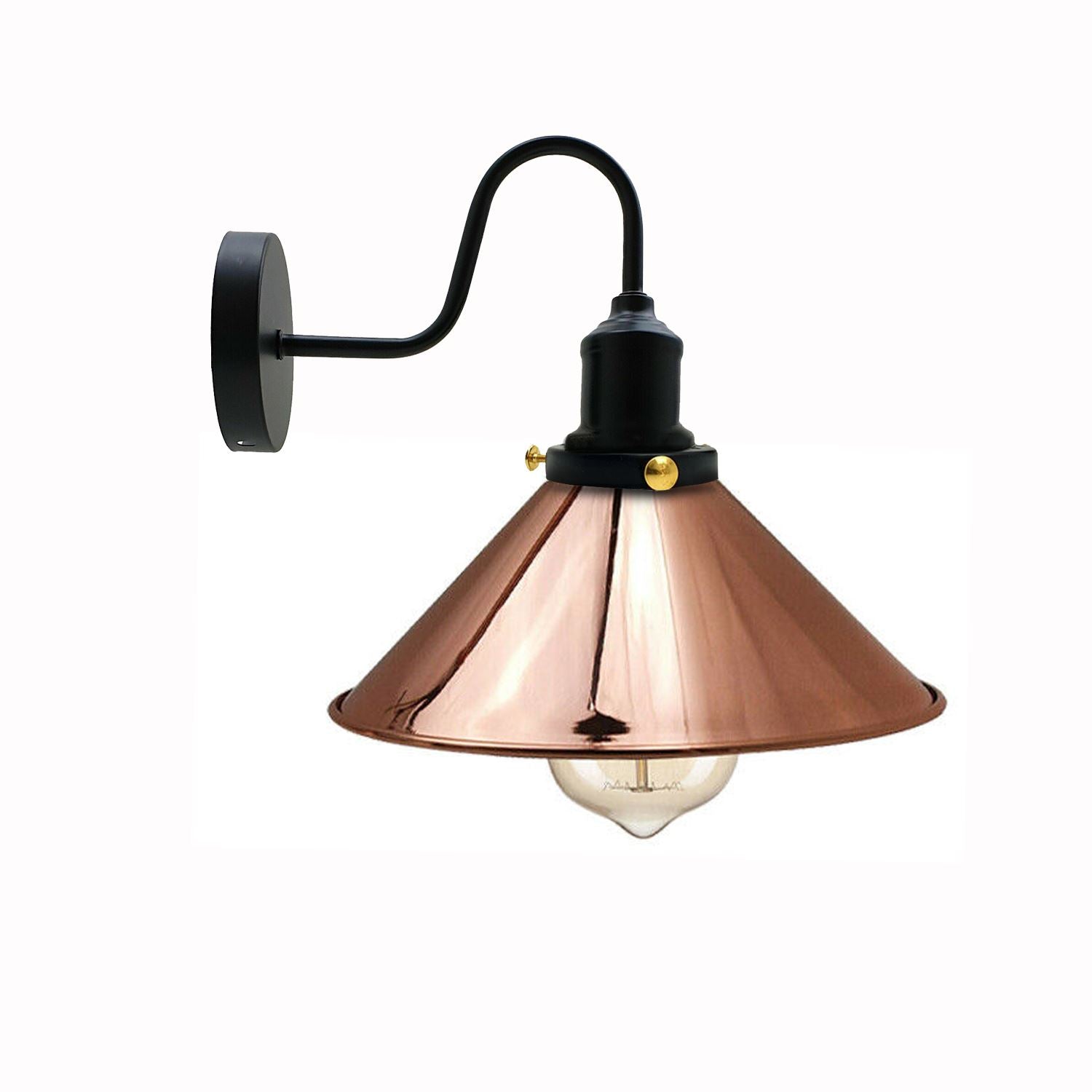 Vintage Industrial Metal Cone Shade Lighting Indoor Wall Sconce Light Fittings~3389 - LEDSone UK Ltd