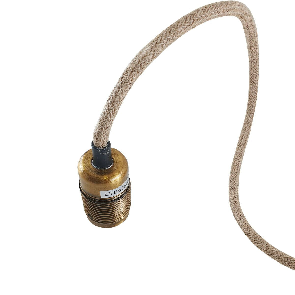 Vintage Industrial E27 Bulb Holder Screw Ceiling Rose Lamp Hemp Pendant Indoor Hanging Light Fitting Conservatory, Dining Room, Foyer, Garage~1191 - LEDSone UK Ltd