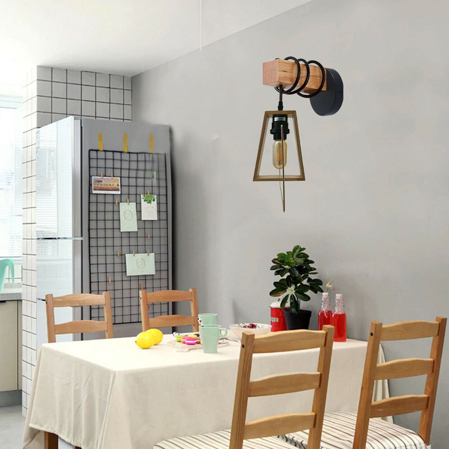 Modern Vintage Retro Industrial Wood Sconce Wall Light Lamp Fitting Fixture~1240 - LEDSone UK Ltd