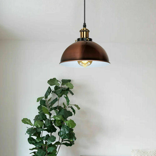 Vintage Modern Ceiling Pendant Light  Metal Dome Shade Hanging Indoor Light Fitting  With 95cm Adjustable Wire~1260 - LEDSone UK Ltd