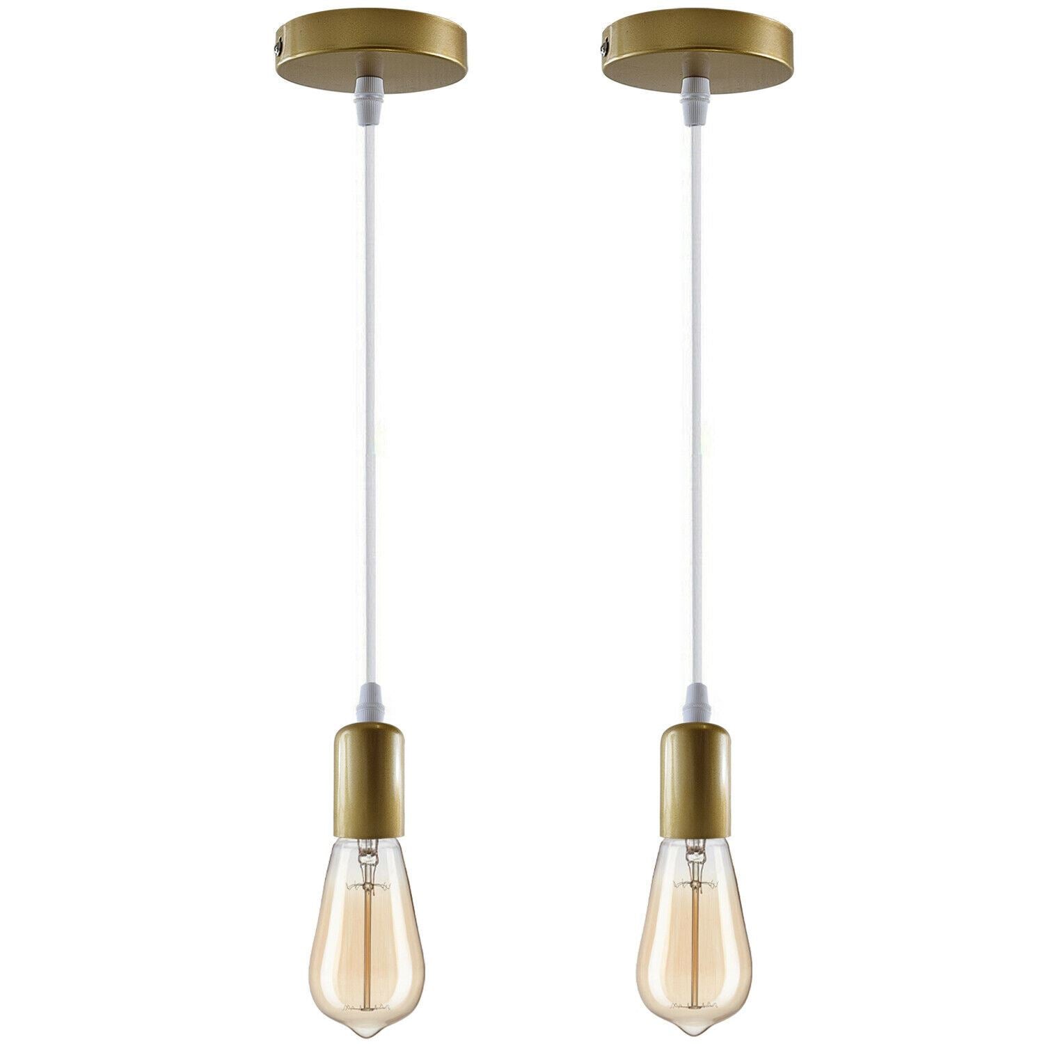 Modern Retro E27 Ceiling Pendant Holder Indoor Hanging Suspension Light Fitting Set~1206 - LEDSone UK Ltd