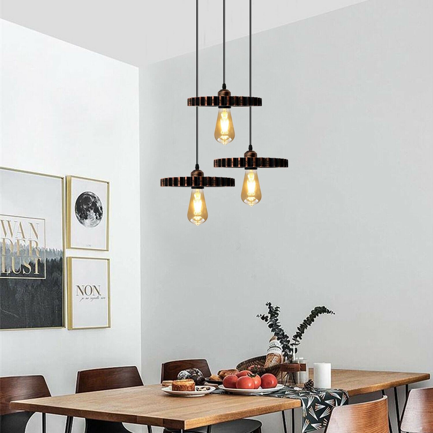 Retro Industrial Vintage Wood Pendant Light Shade Chandelier Ceiling Lamp Shade~1135 - LEDSone UK Ltd