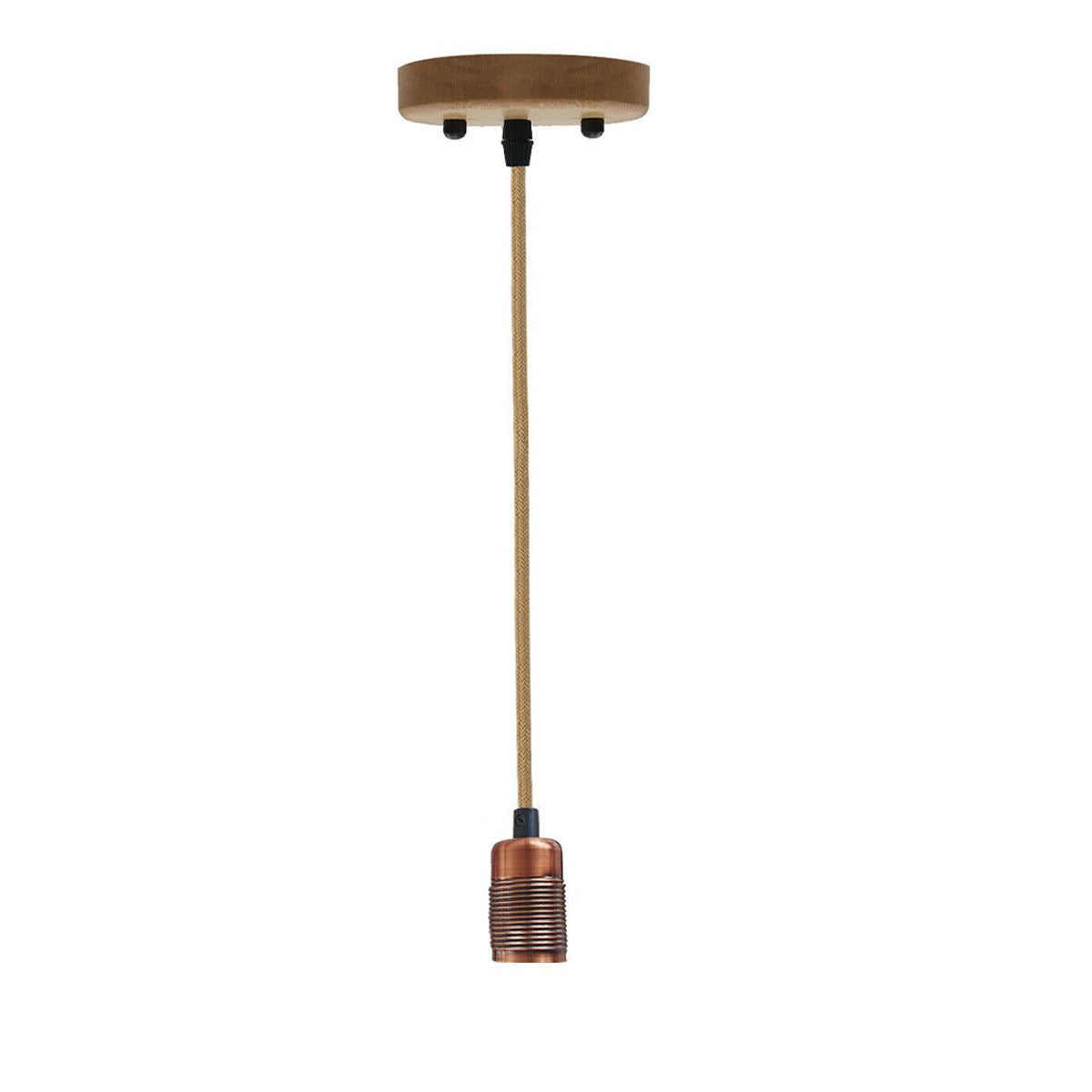 Vintage Industrial E27 Bulb Holder Screw Ceiling Rose Lamp Hemp Pendant Indoor Hanging Light Fitting Conservatory, Dining Room, Foyer, Garage~1191 - LEDSone UK Ltd