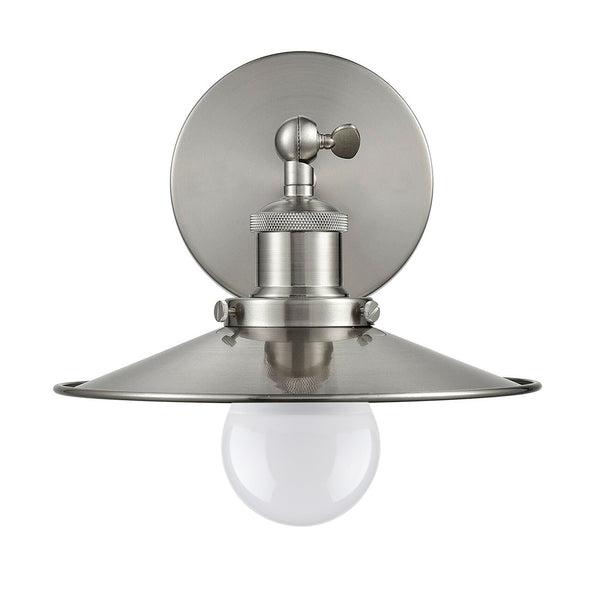 Zwarte afwerking, eenvoudige, platte wandlamp ~1503 – Satijnnikkel