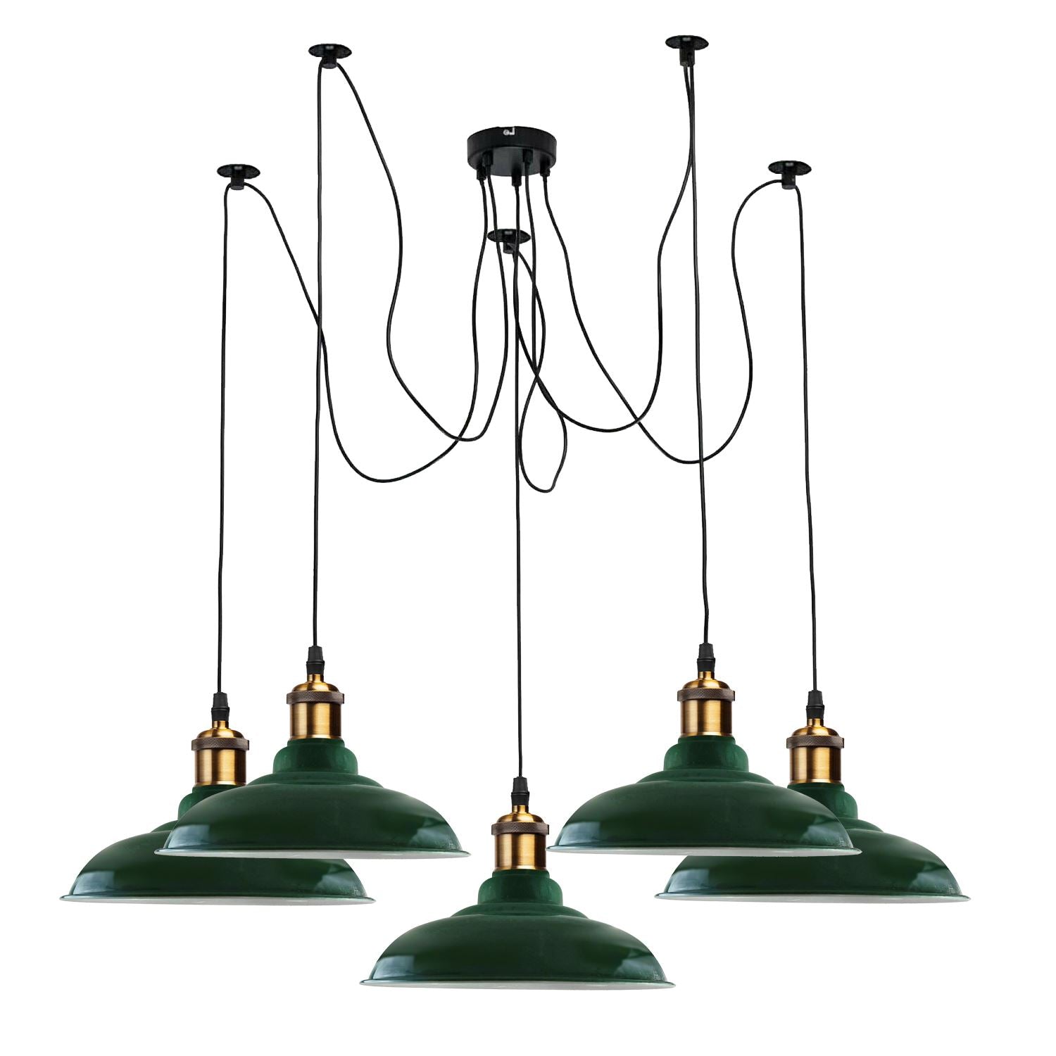 green shade pendant light