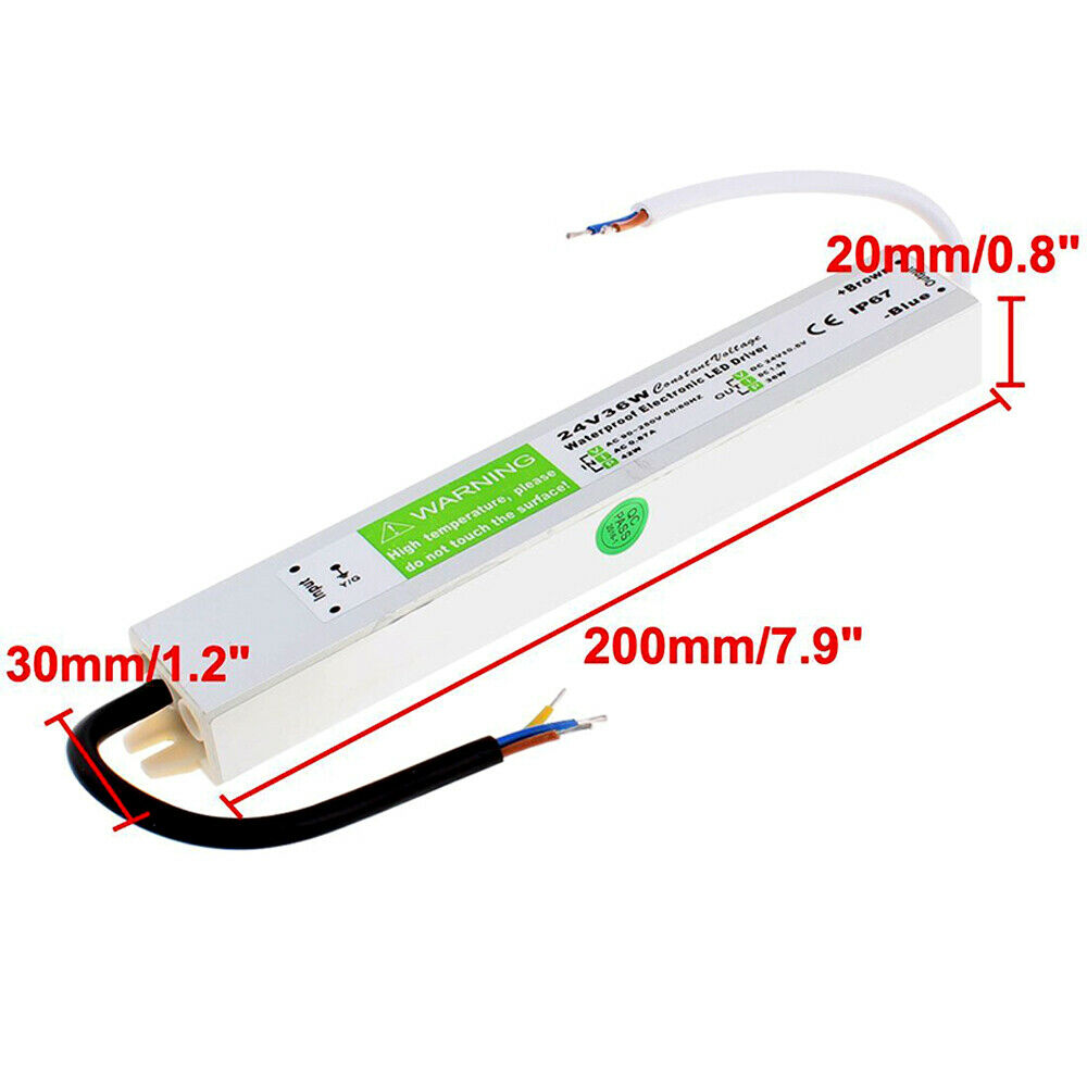 DC24V IP67 36W Waterproof LED Driver Power Supply 