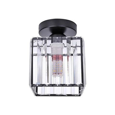 Kristalheldere glazen semi-plafondlamp ~4506