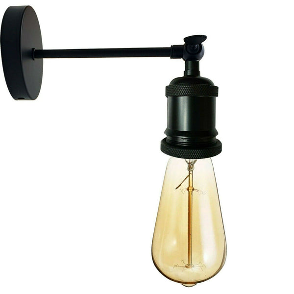 Antieke wandlampen, industriële verstelbare wandlamp ~2246 – zwart / Ja