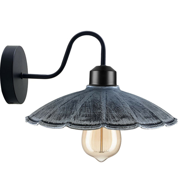 Rustieke wandlamp voor woonkamer ~1214 – Geborsteld zilver / Met lamp