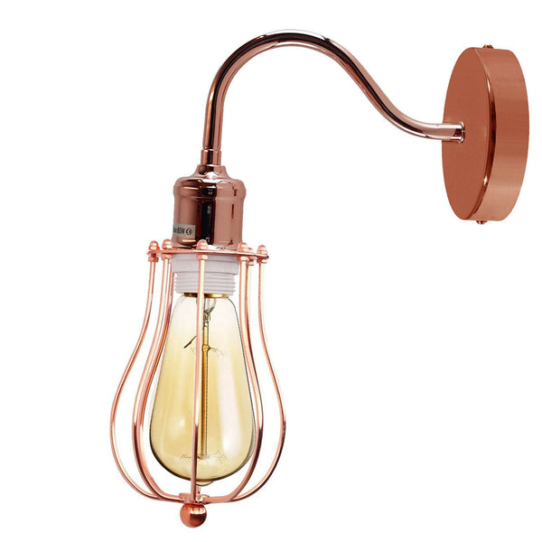 Moderne industriële wandlamp voor binnen, rustieke wandlamp ~1189 – Roségoud / Met lamp