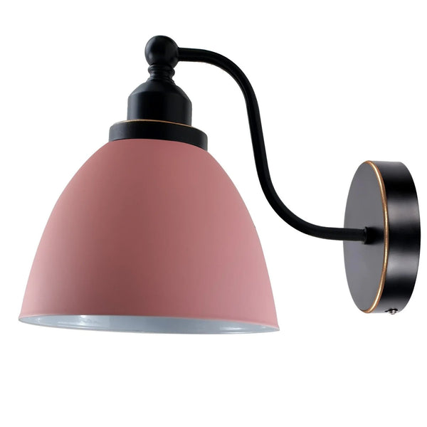 Vintage wandlamp met zwanenhals en lampenkappen ~3918 – Ja / Roze