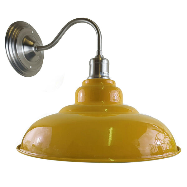 Moderne industriële wandlampen, strak metalen design ~1658 – Geel
