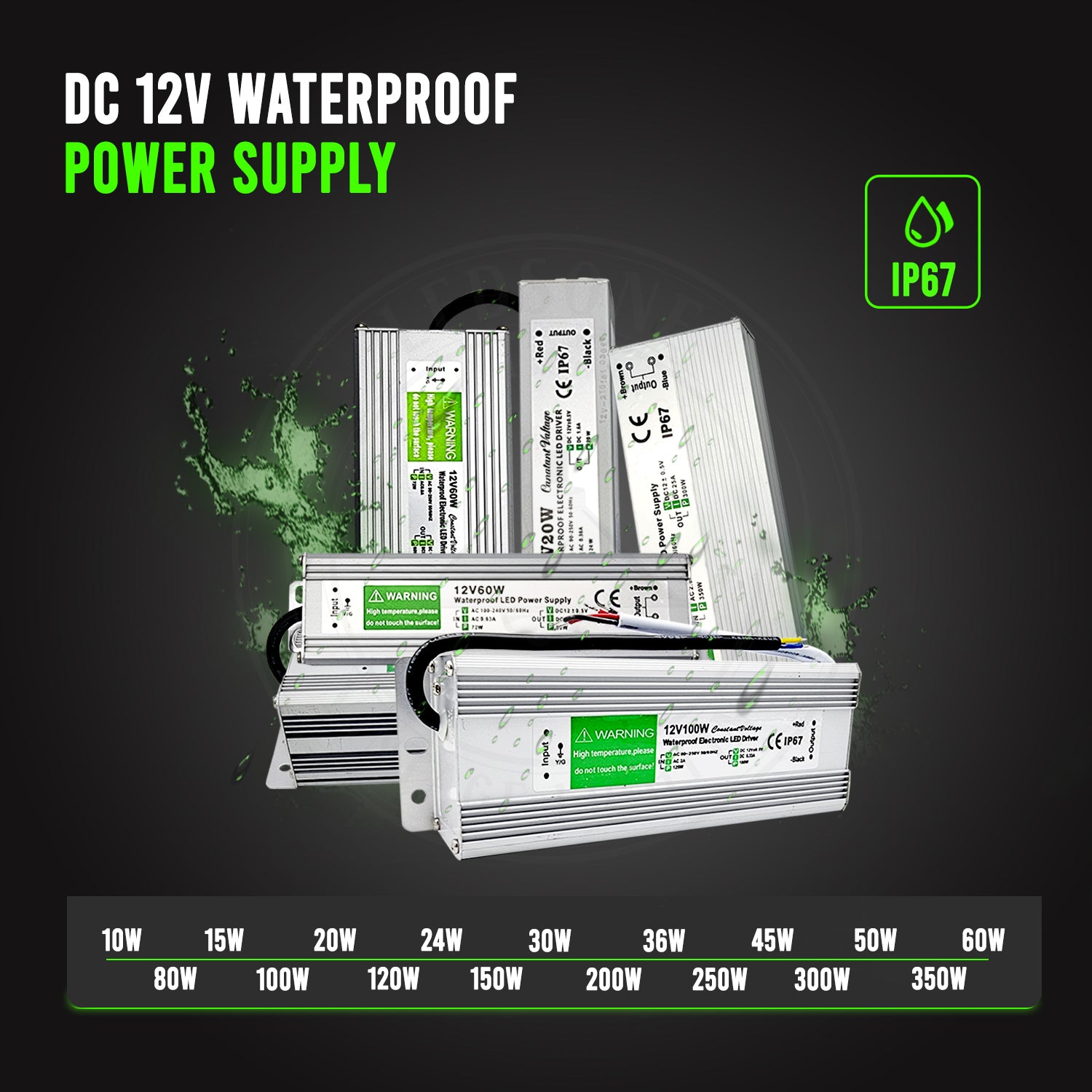 DC 12 V IP67 Waterproof