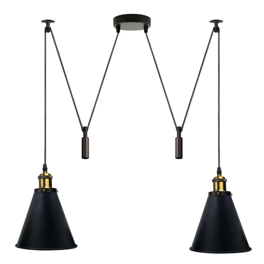 2 way pendant lighting over kitchen island Cone Shape