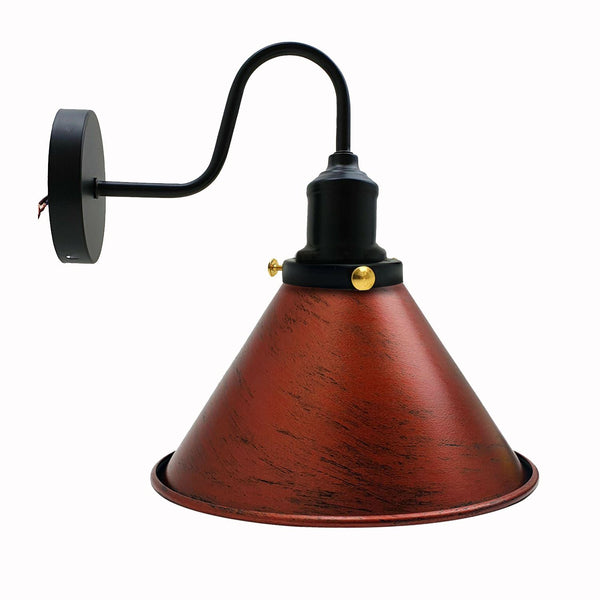 Vintage industriële wandlampen slaapkamer woonkamer ~3388 – Rustiek rood / Nee