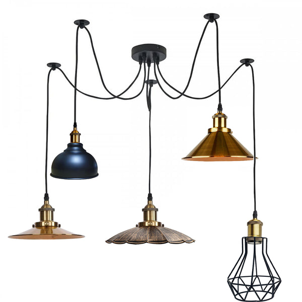 Moderne plafondlamp met meerdere armen, Spider Lamp~1167 – Zonder lampen