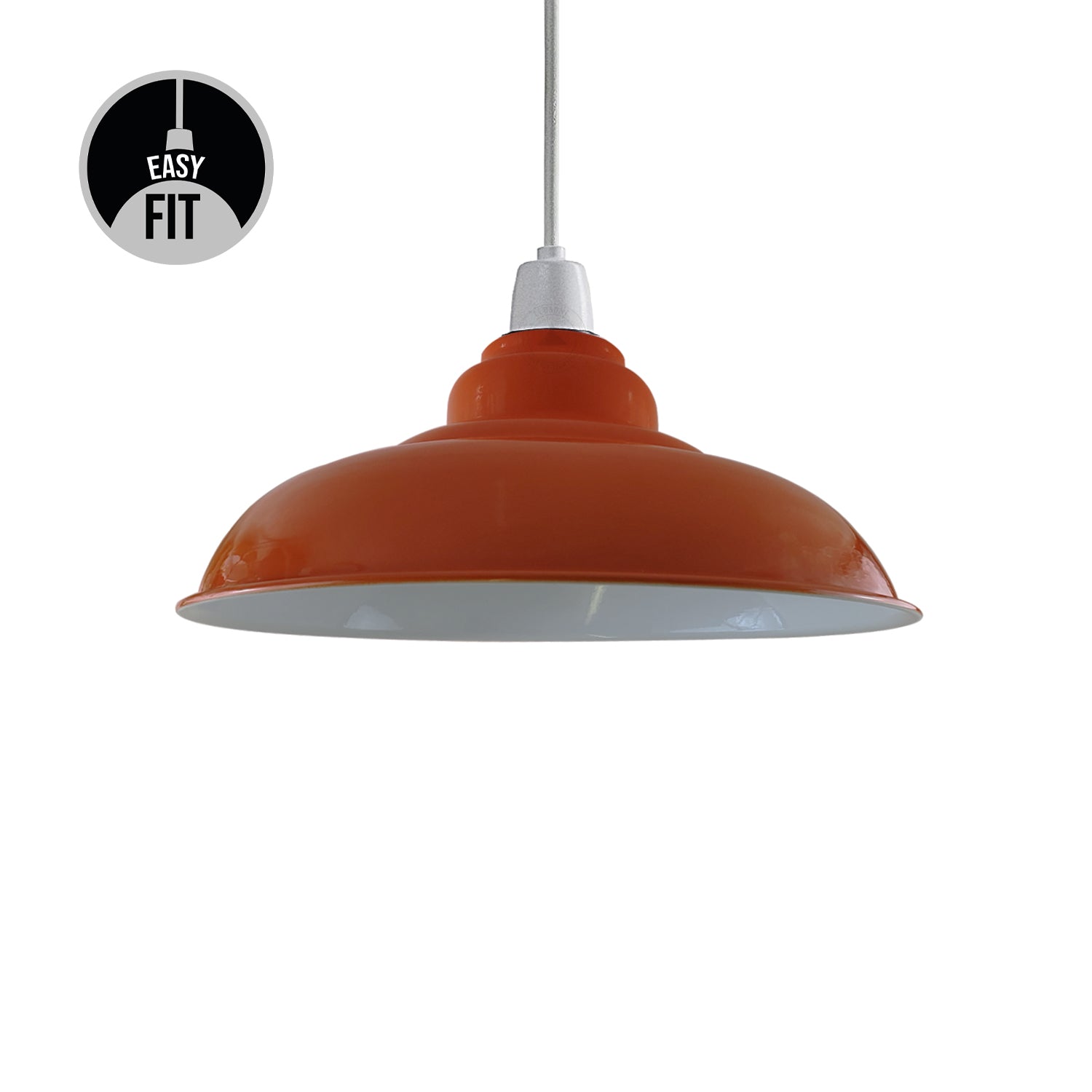 orange metal ceiling pendant light shade