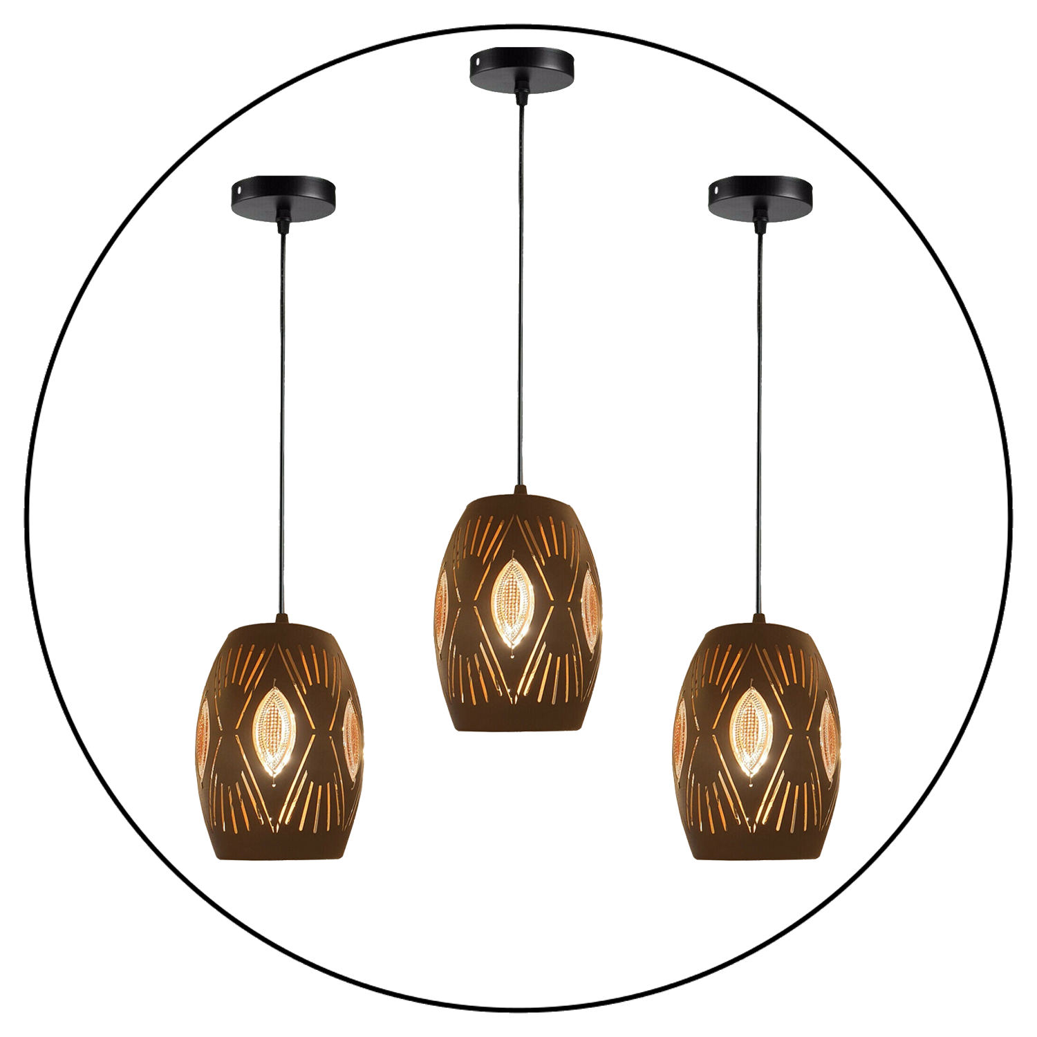 3 x Ceiling Pendant Light Fitting Pendant Chandelier Hanging Light~3402 - LEDSone UK Ltd