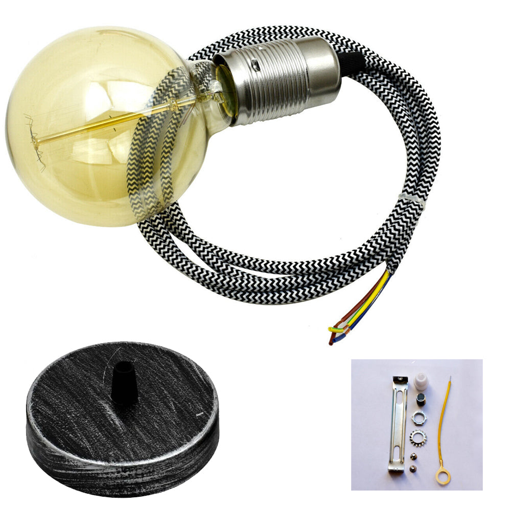 Black pendant lamp set with free bulb UK