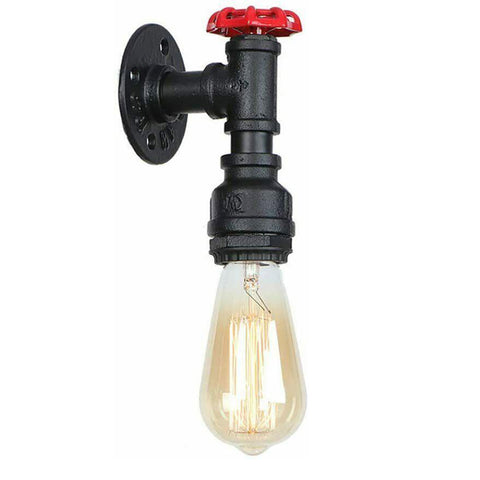 Vintage industriële plafond- en wandlamp van metaal, waterpijp, rustiek, stoompunk ~ 2168