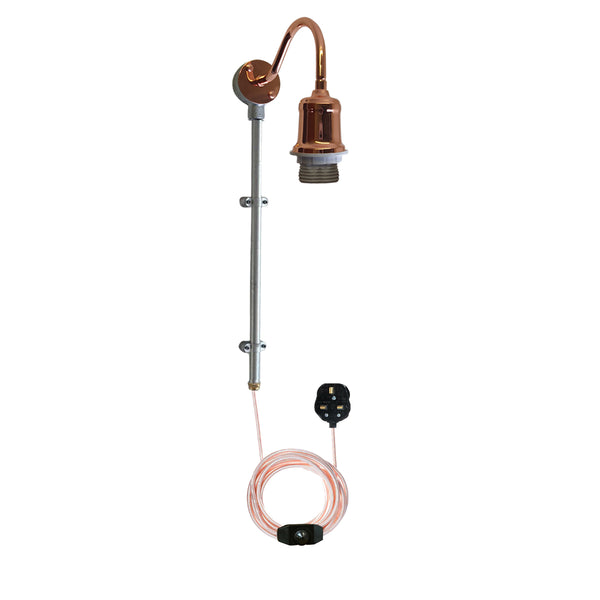 Buisbuis Stekker in wandlamp 2M Stoffen Flexkabel Dimmerschakelaar swag Arm~1604 – Roségoud / Nee