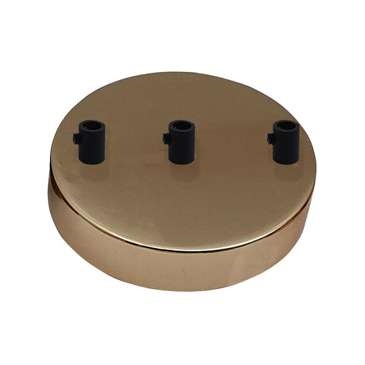 3 Outlet French Gold Metal Ceiling Rose 120x25mm - Shop for LED lights - Transformers - Lampshades - Holders | LEDSone UK