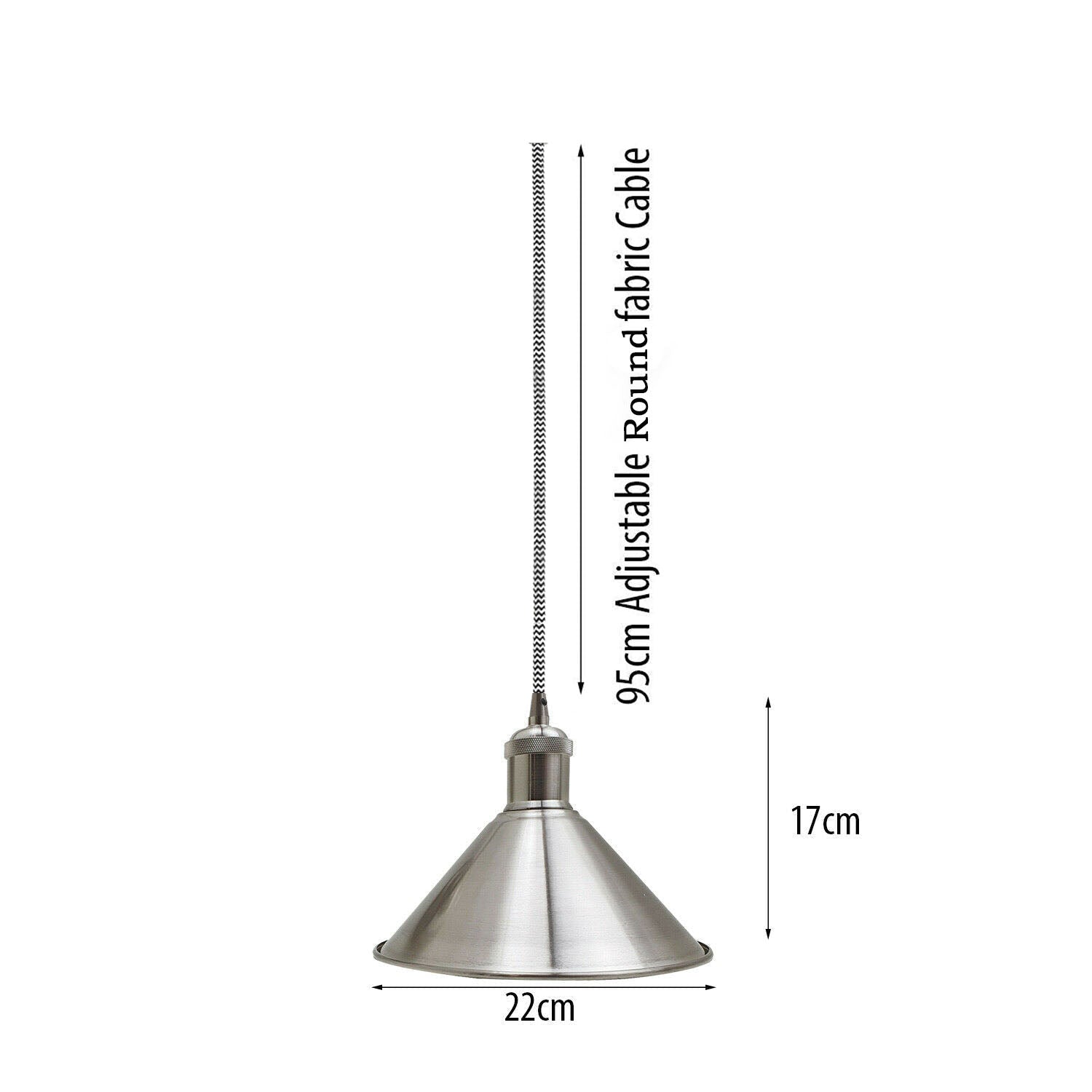 Modern Industrial Round Metal Ceiling Vintage Loft Style Lampshade Lamp Pendant Light Without Ceiling Rose~3029 - LEDSone UK Ltd