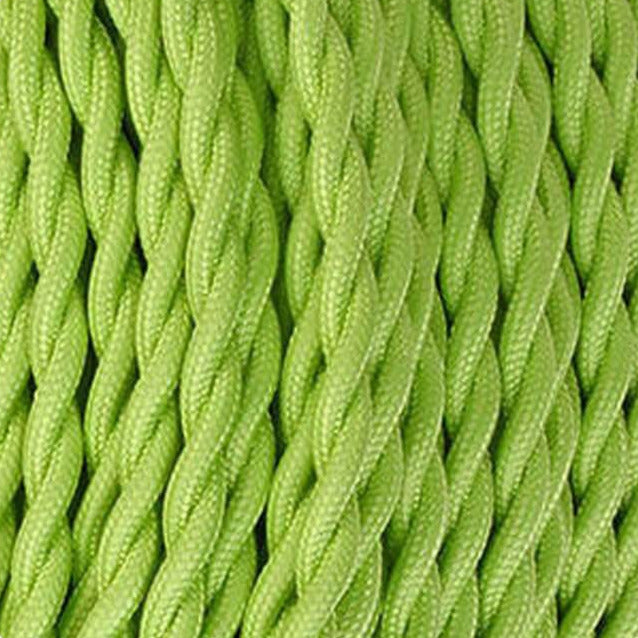 2 Core Twisted Electrical Wires Light Green Color Fabric 0.75mm