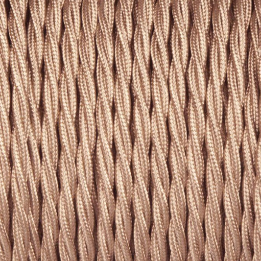 2 Core Twisted cloth cable Gold Color Fabric