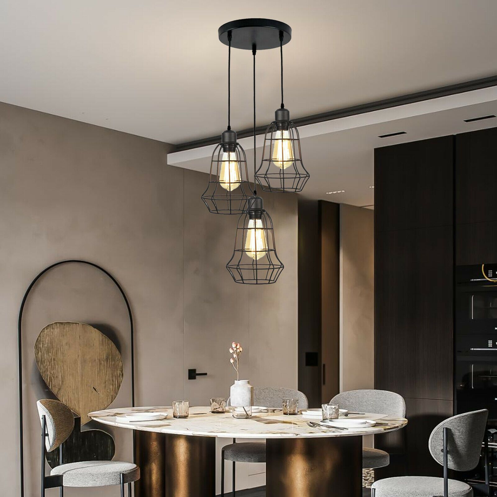 Vintage Cage Pendant Light Shade Chandelier Pendant Ceiling Lights UK~2023 - LEDSone UK Ltd