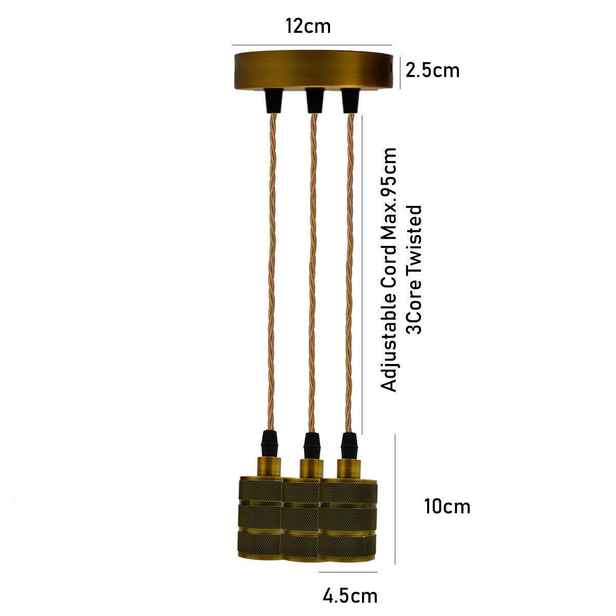 Pendant Bulb Holder With Adjustable  Rope Cord 