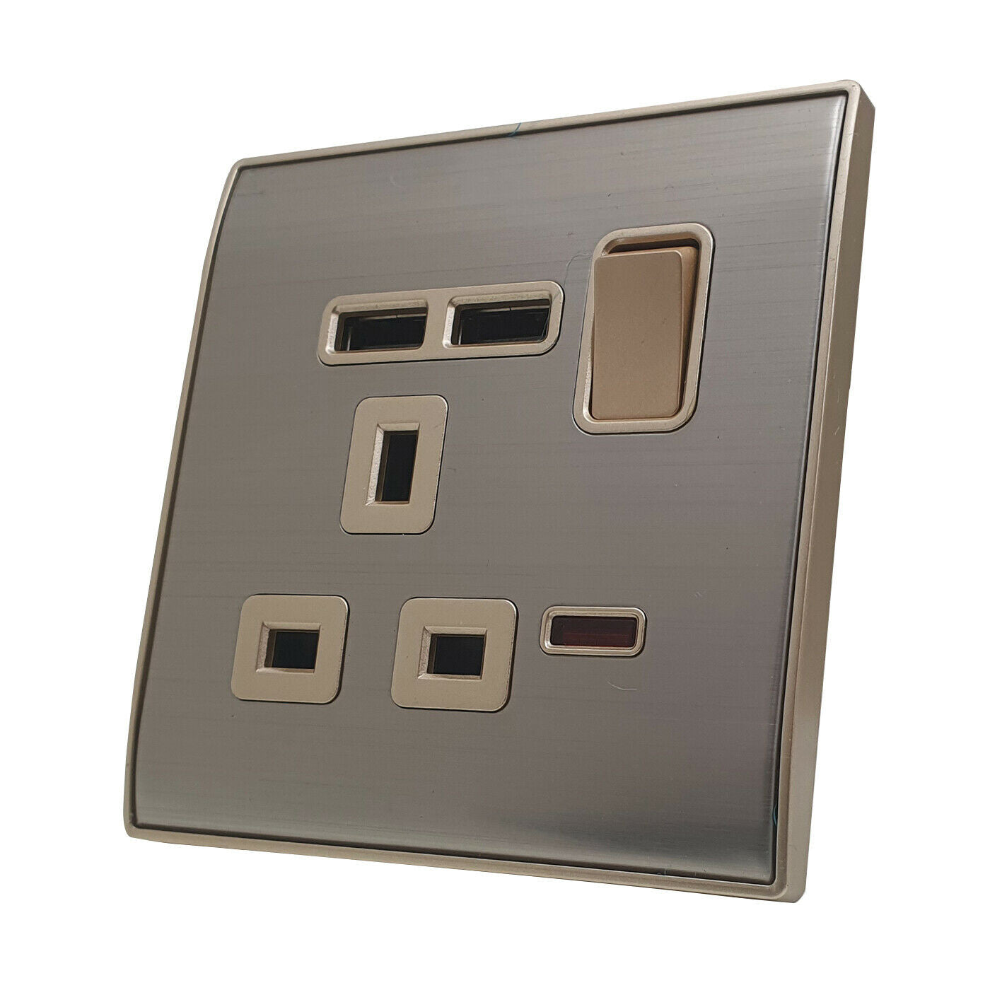 Double Mains Socket With USB