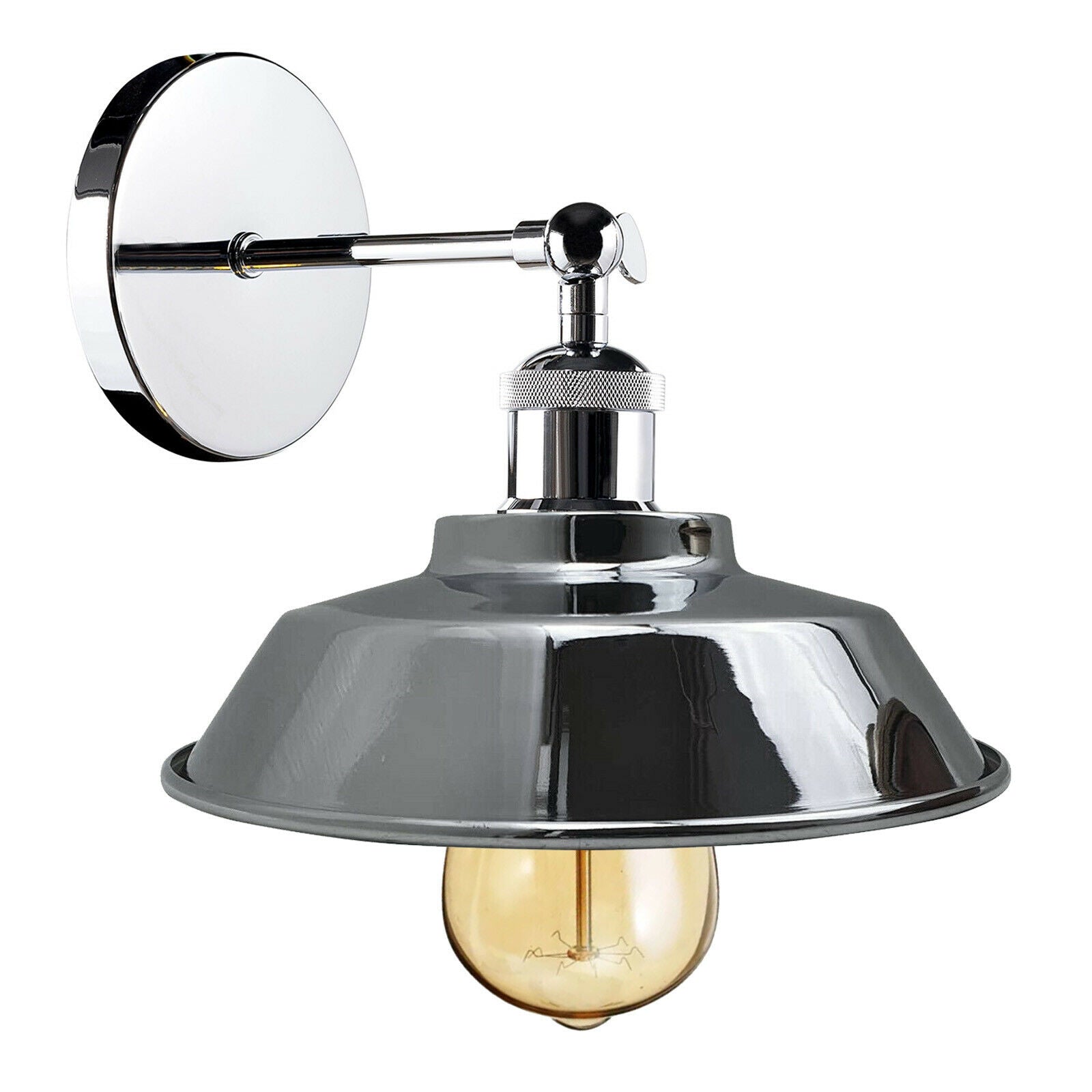 Retro Industrial Chrome colour Wall Sconce Lamp Shade Adjustable Edison Wall Light~2013 - LEDSone UK Ltd