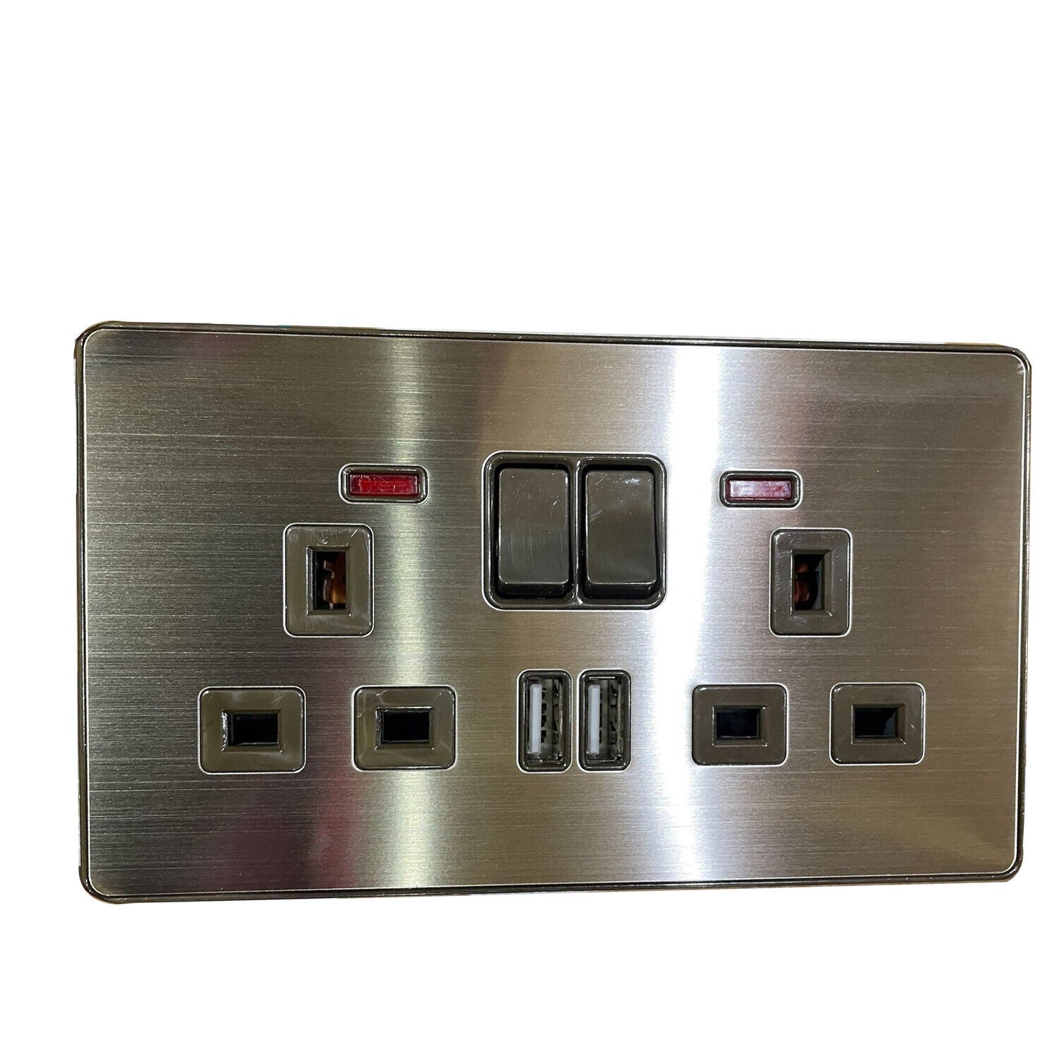 Double Mains Socket With USB