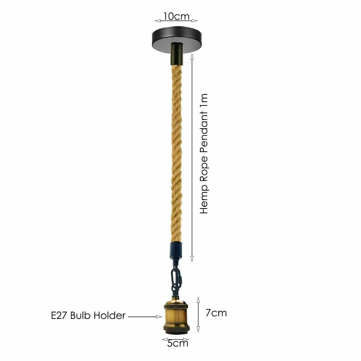 Hemp Rope 1 Head Pendant Ceiling Light Retro Lamp~1522 - LEDSone UK Ltd
