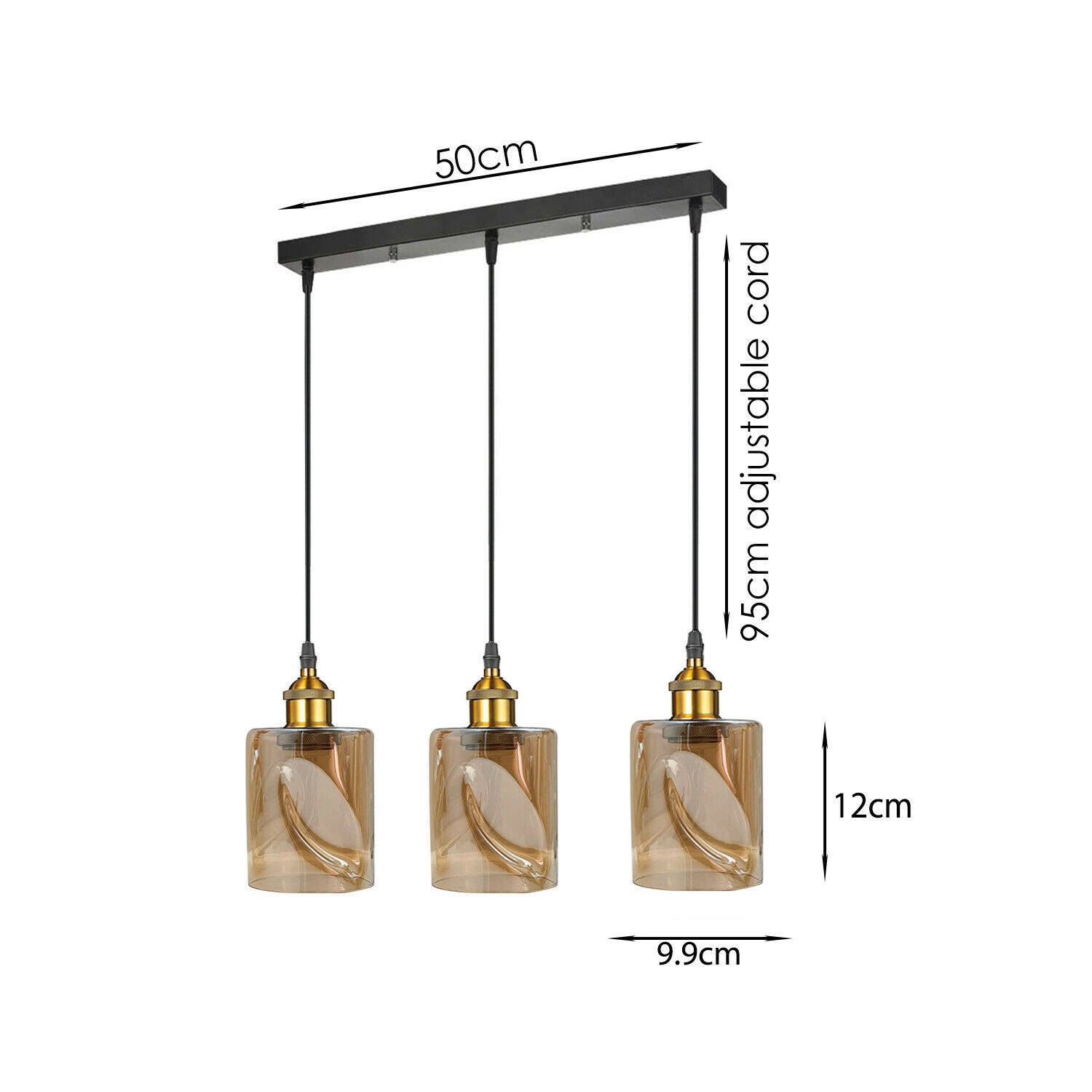 Vintage Industrial Retro Pendant Light Suspended Ceiling Lights Style Glass Lamp Shade~2054 - LEDSone UK Ltd