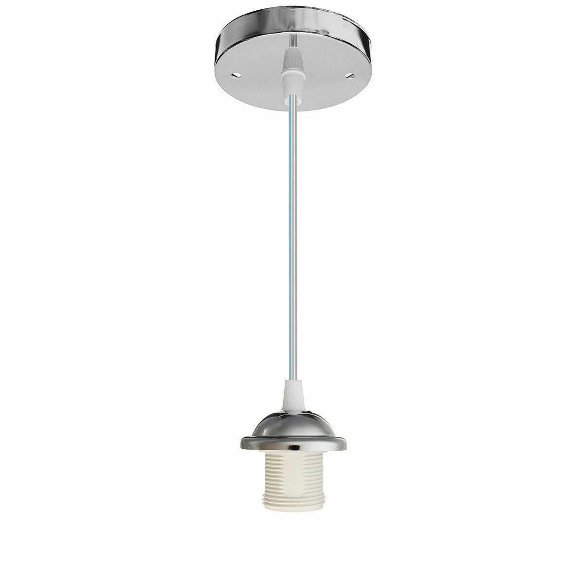 E27 Chrome Ceiling Rose Flex and Pendant Light Fitting