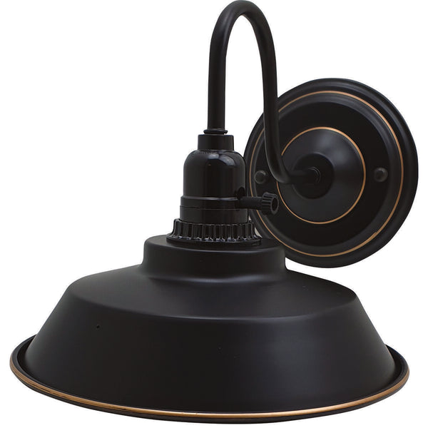 Moderne wandlamp, wandlamp E27, binnenlamp, zwart met gouden lijn, kap, fitting, kap, armatuur~2011 – Zonder lamp